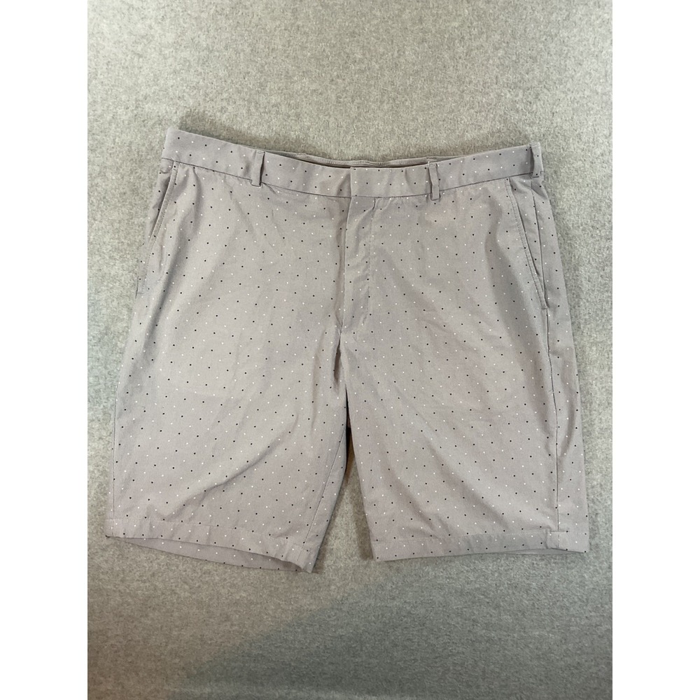 Walter Hagen Mens Grey Star Print Golf Shorts 40 Flat Front Performance #720